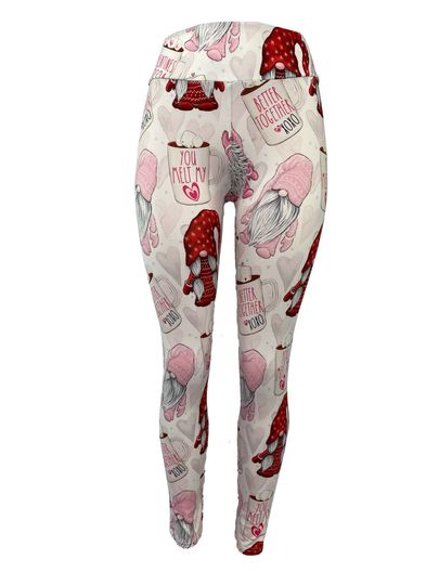 Gnomes & Cocoa For Valentines Leggings