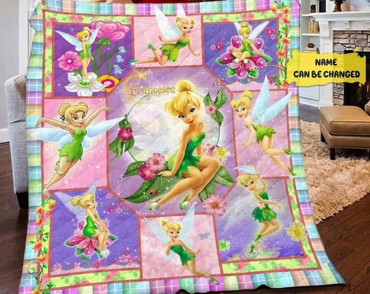 Tinker Bell Fleece Blanket, Tinkerbell Bedding Decor