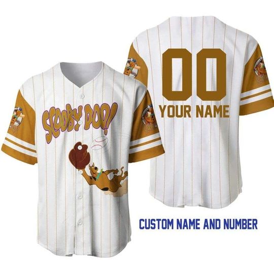 Personalized Naughty Scooby Doo Playing Baseball Scooby Doo Baseball Jersey
