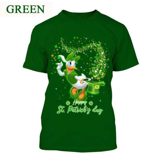 Charming Daisy Duck Lucky Magic Hat Daisy Happy St. Patrick's Day Tshirt 3D