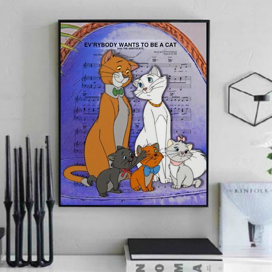 Aristocats Sheet Music Poster