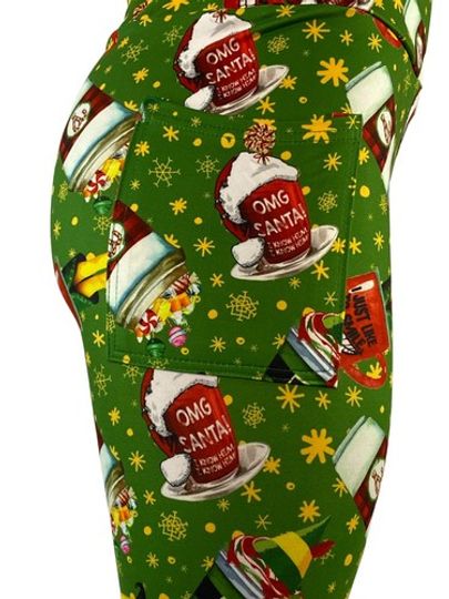 Buddy The Elf Hot Chocolate Coffee Cups Leggings