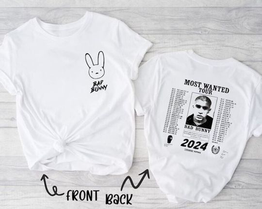 Bad Bunny 2024 Most Wanted Tour Tshirt