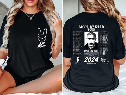 Bad Bunny 2024 Most Wanted Tour Tshirt