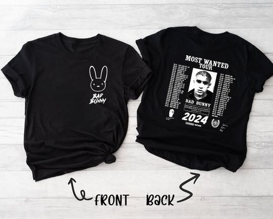 Bad Bunny 2024 Most Wanted Tour Tshirt