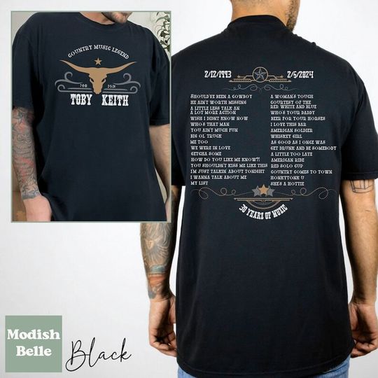 Legend Toby Keith 1961-2024 Signature Tshirt