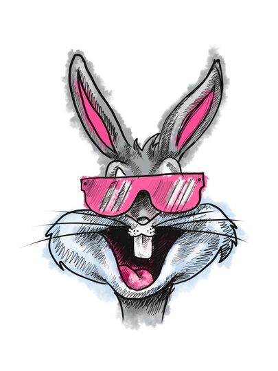 Cool Bugs Bunny Red Gift Backpack, Basketball Gray Bag