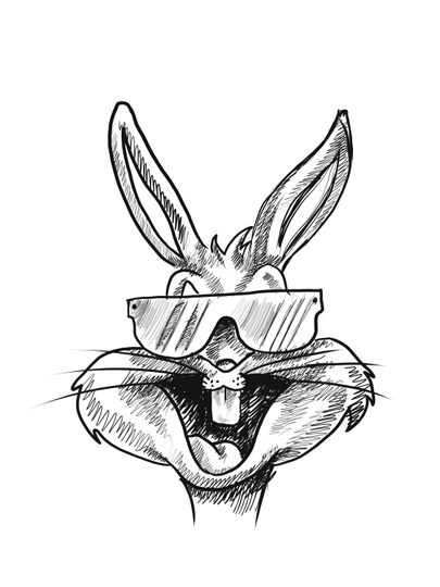 Cool Bugs Bunny Red Gift Backpack, Basketball Gray Bag