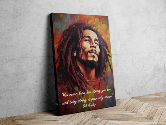 Bob Marley Poster, Strength Quote, Inspirational Art Print