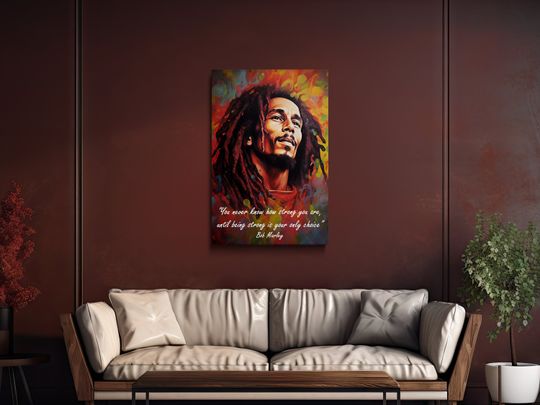 Bob Marley Poster, Strength Quote, Inspirational Art Print