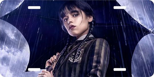 Wednesday Addams Umbrella 2 License Plate
