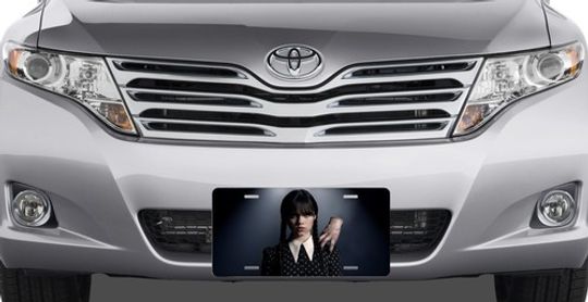 Wednesday Addams Thing & Jenna License Plate