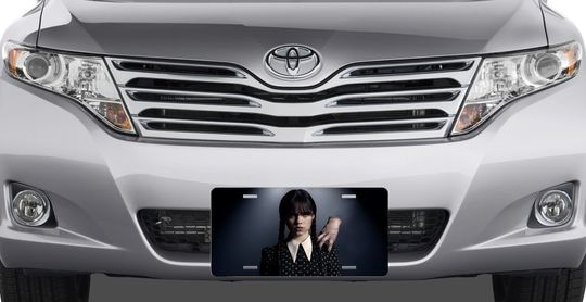 Wednesday Addams Thing & Jenna License Plate