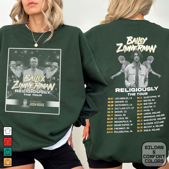 2024 Live Bailey Zimmerman Religiously The Tour Black Sweatshirt