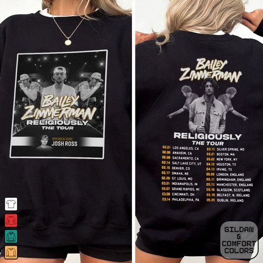2024 Live Bailey Zimmerman Religiously The Tour Black Sweatshirt