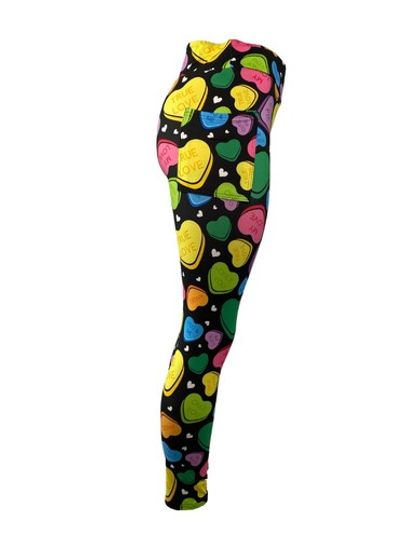 Fun Conversation Hearts Valentine's Day Leggings
