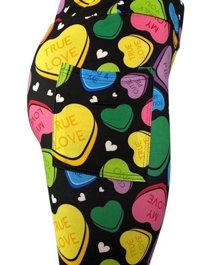 Fun Conversation Hearts Valentine's Day Leggings