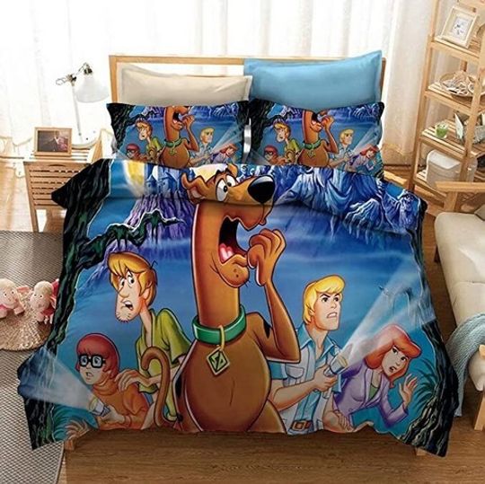 Scooby-Doo Dog Doona Duvet Cover Pillowcase Bedding Set
