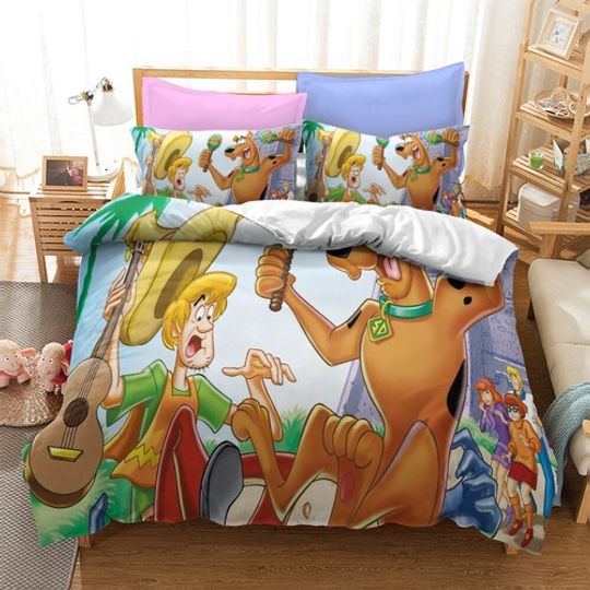 Scooby-Doo Dog Doona Duvet Cover Pillowcase Bedding Set