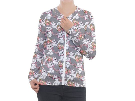 Marie Jacket | Aristocats Zip-up Jacket | Disney Scrub Jacket