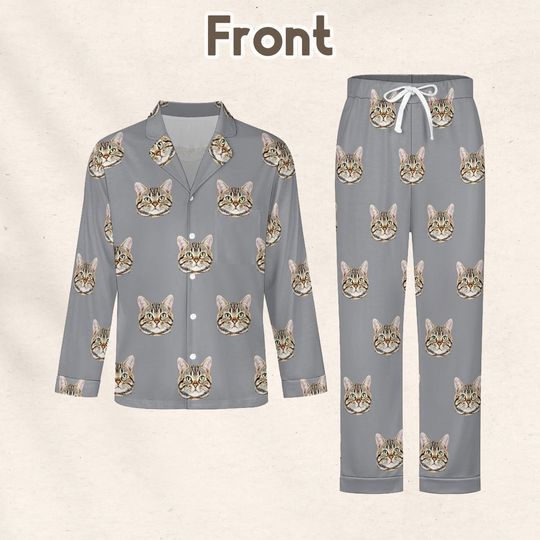 Custom Pet Portrait Pajamas, Personalized Pet Face Pajamas Sets