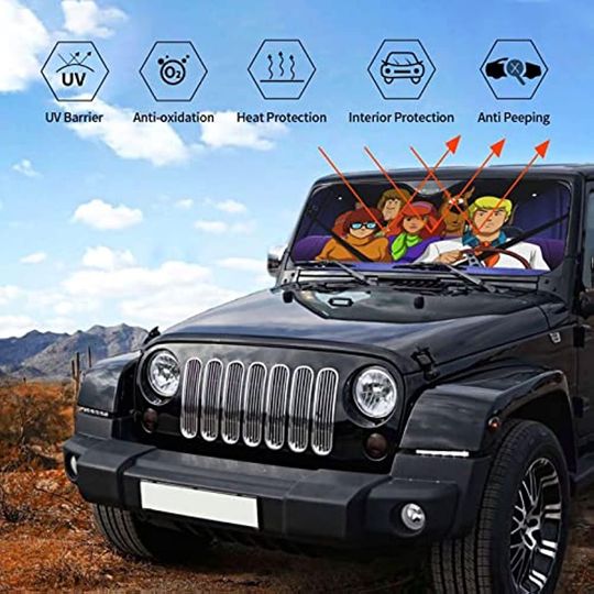 Mioage Funny Cartoon Car Sunshade Front Windshield Sun Shade