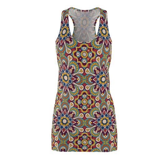 Elegant Tapestry Women's Cut & Sew Racerback Dress