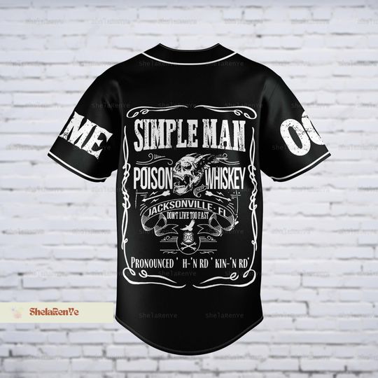 Lynyrd Skynyrd Jersey, Custom , Lynyrd Skynyrd Fan Baseball Jersey