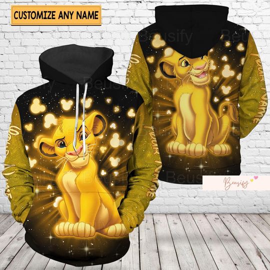 Simba Hoodie, Custom Simba 3D Hoodie