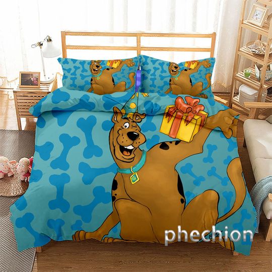 3D Scooby-Doo Quilt Duvet Set Bedding Set Pillowcase Single Double Queen Gift