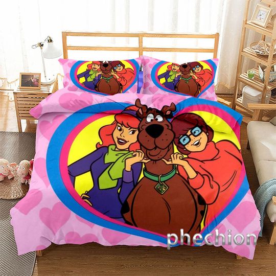 3D Scooby-Doo Quilt Duvet Set Bedding Set Pillowcase Single Double Queen Gift