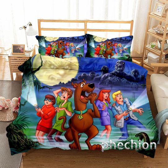 3D Scooby-Doo Quilt Duvet Set Bedding Set Pillowcase Single Double Queen Gift