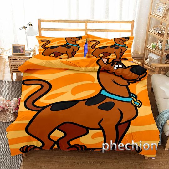 3D Scooby-Doo Quilt Duvet Set Bedding Set Pillowcase Single Double Queen Gift