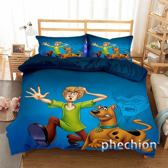 3D Scooby-Doo Quilt Duvet Set Bedding Set Pillowcase Single Double Queen Gift