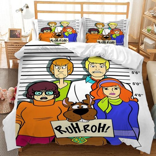 3D Scooby-Doo Quilt Duvet Set Bedding Set Pillowcase Single Double Queen Gift