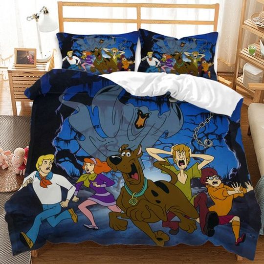 3D Scooby-Doo Quilt Duvet Set Bedding Set Pillowcase Single Double Queen Gift