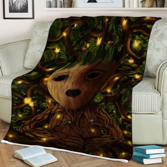 Groot Sherpa Fleece Blanket