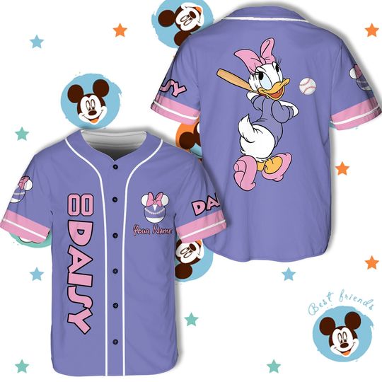 Custom Name Disney Daisy Duck Baseball Jersey Game Day