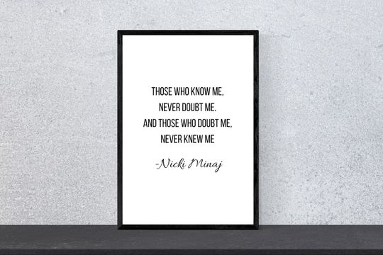 Nicki Minaj Artwork Print Nicki Minaj Quote Print Celebrity