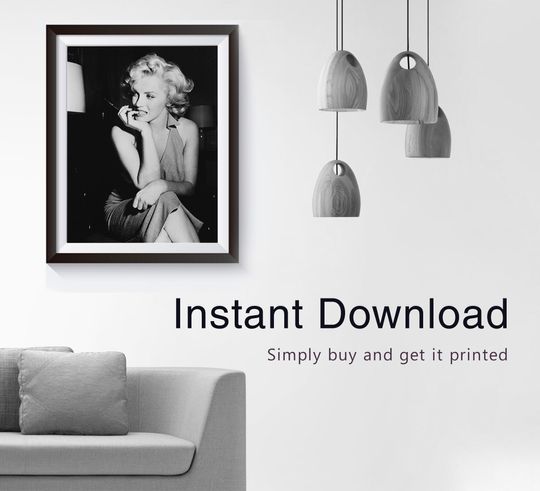 Vintage Marilyn Monroe Poster, Black and White Wall Art