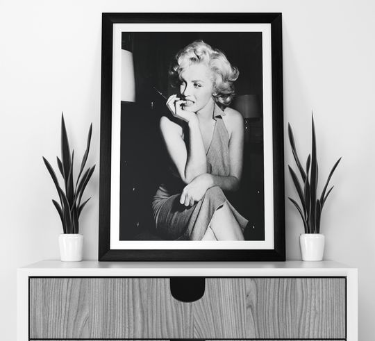 Vintage Marilyn Monroe Poster, Black and White Wall Art