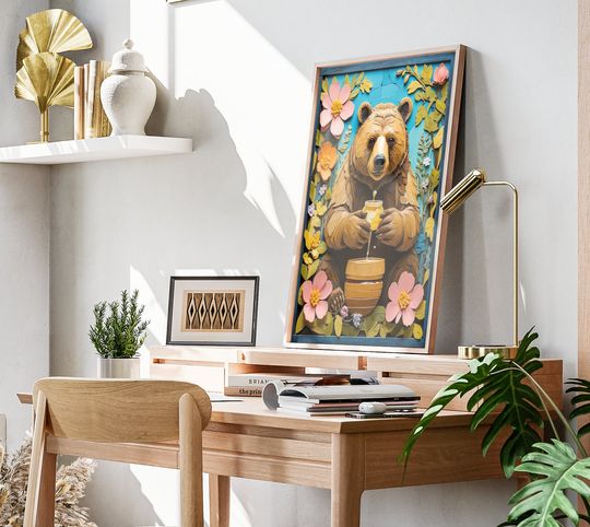 Spring Bear Folk Art Premium Matte Vertical Posters