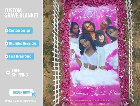 Custom Grave Blanket, Custom Memorial Grave Blanket, In Loving Memory Sign
