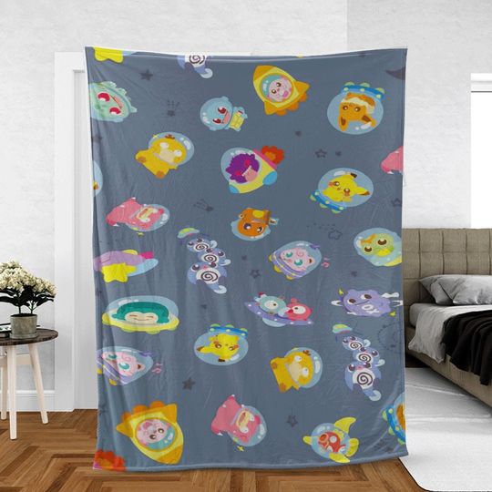 Monster PKM Games Chibi Christmas Fleece Blanket