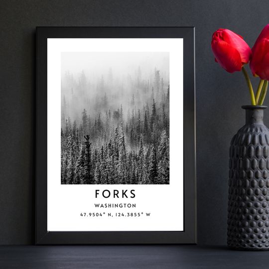 Forks Twilight Poster Minimalist Forks Twilight Coordinates