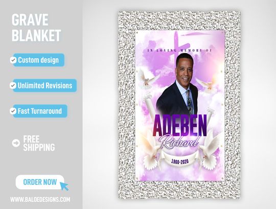 Custom Grave Blanket, Custom Memorial Grave Blanket