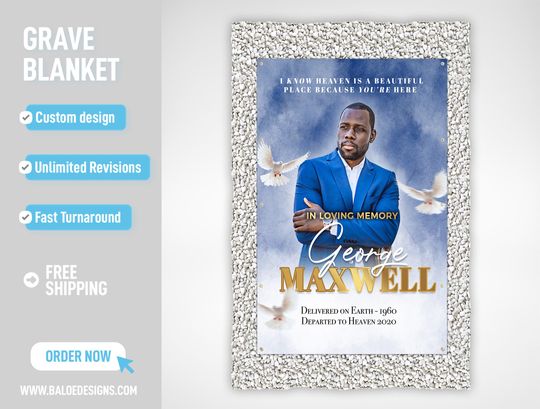 Custom Grave Blanket, Custom Memorial Grave Blanket