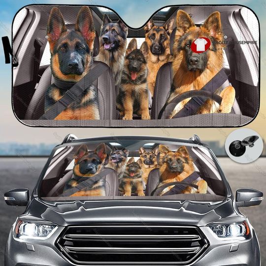 German Shepherd Dog Car Sun Shade, Funny German Shepherd