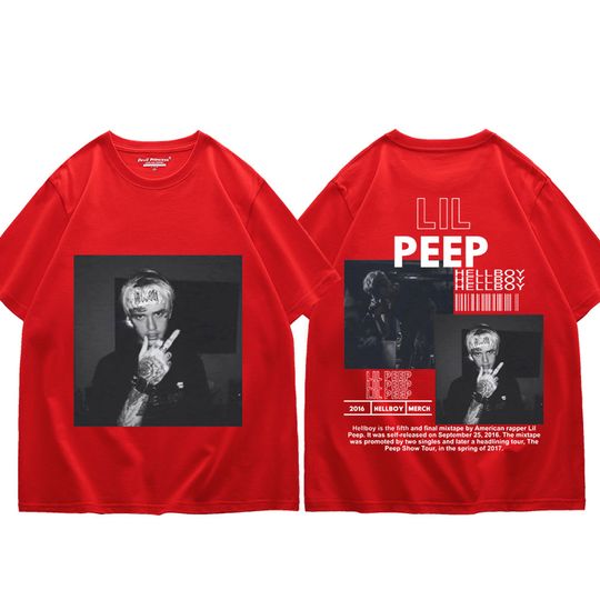 Rapper Lil Peep Double Sided Graphic T Shirts