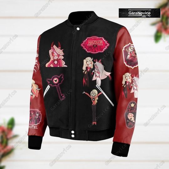 Hazbin Hotel Baseball Jacket, Hazbin Hotel Varsity Jacket